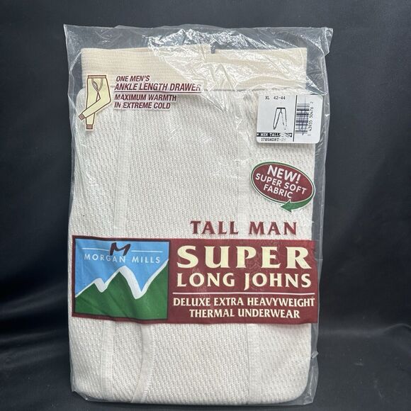 NOS Morgan Mills Super Long Johns Thermal Underwear sz XL Tall NWT